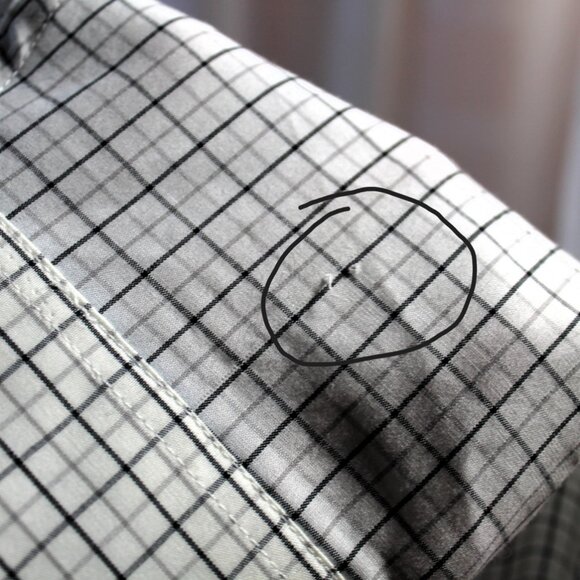 IZOD Premium Essentials Natural Stretch White Checkered Shirt, Large, NWT - Picture 6 of 7